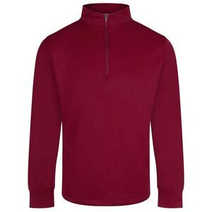 Finden & Hales Mens Quarter Zip Track Top / Burgundy